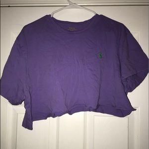 Cropped purple polo